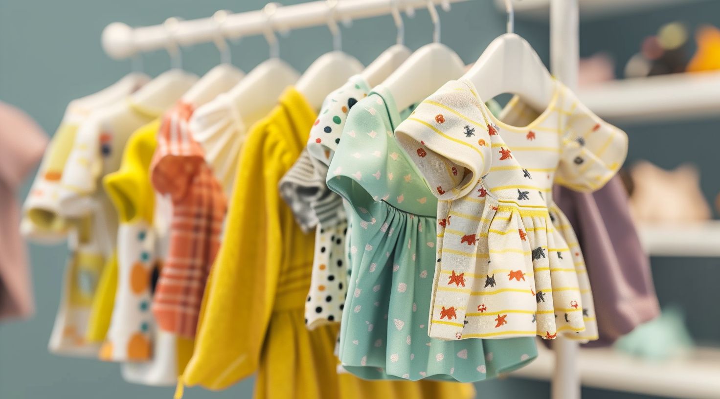 adorable newborn clothes on rack